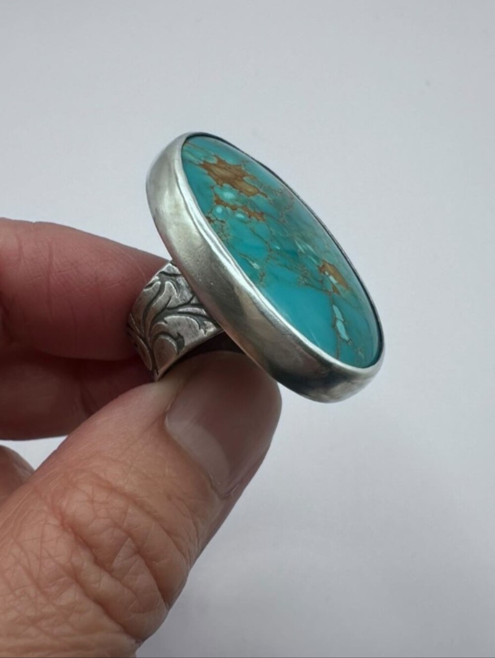 Royston Turquoise Statement Ring - Sterling Silver - Picture 5 of 5